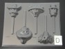 3530 Sugar Skulls Chocolate Candy Lollipop Mold  FACTORY SECOND